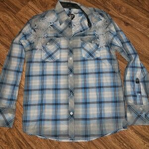 Roar Blue Plaid Shirt